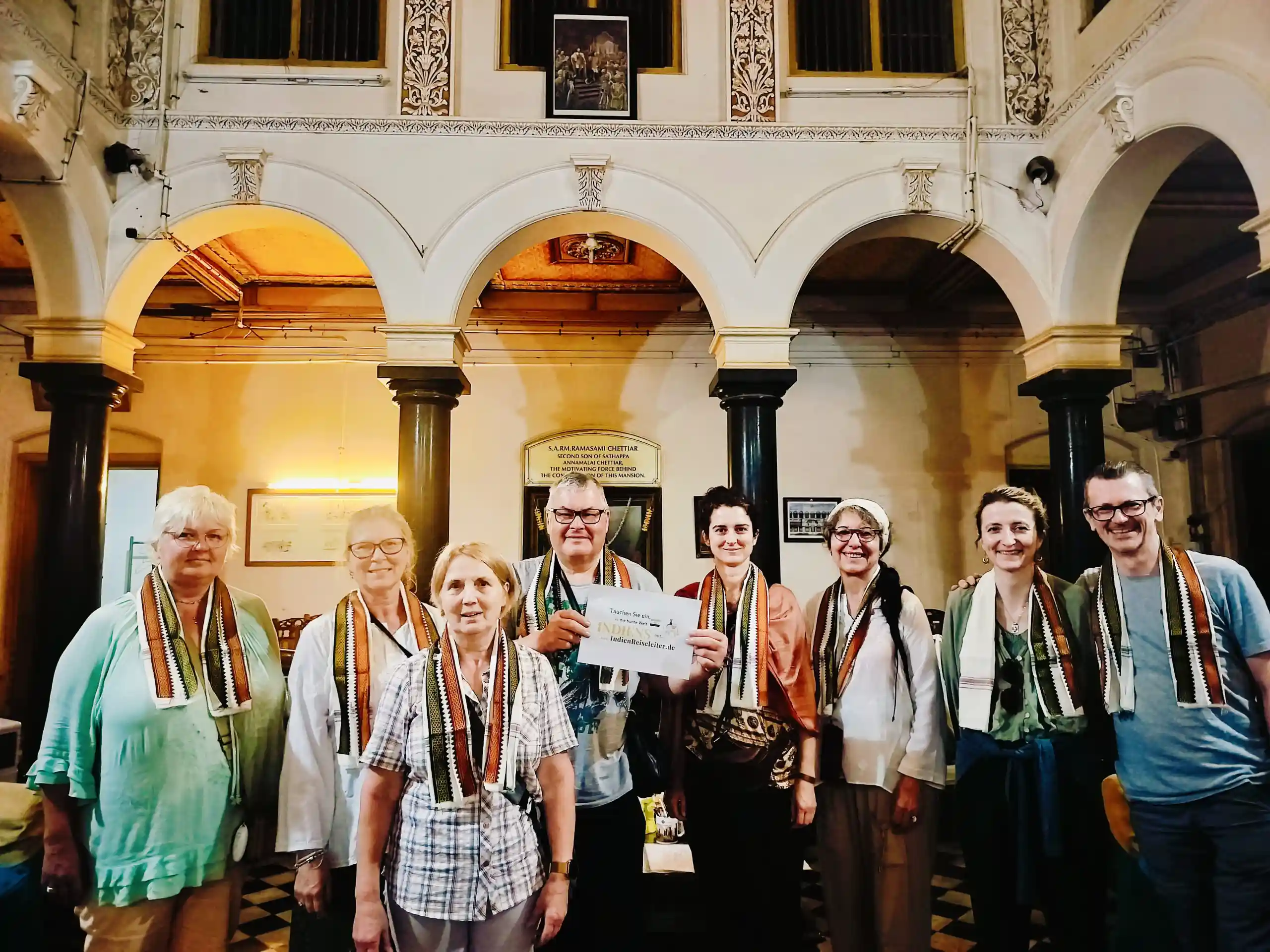 Gäste auf der Südinien-Rundreise in Chetinadu Mansion