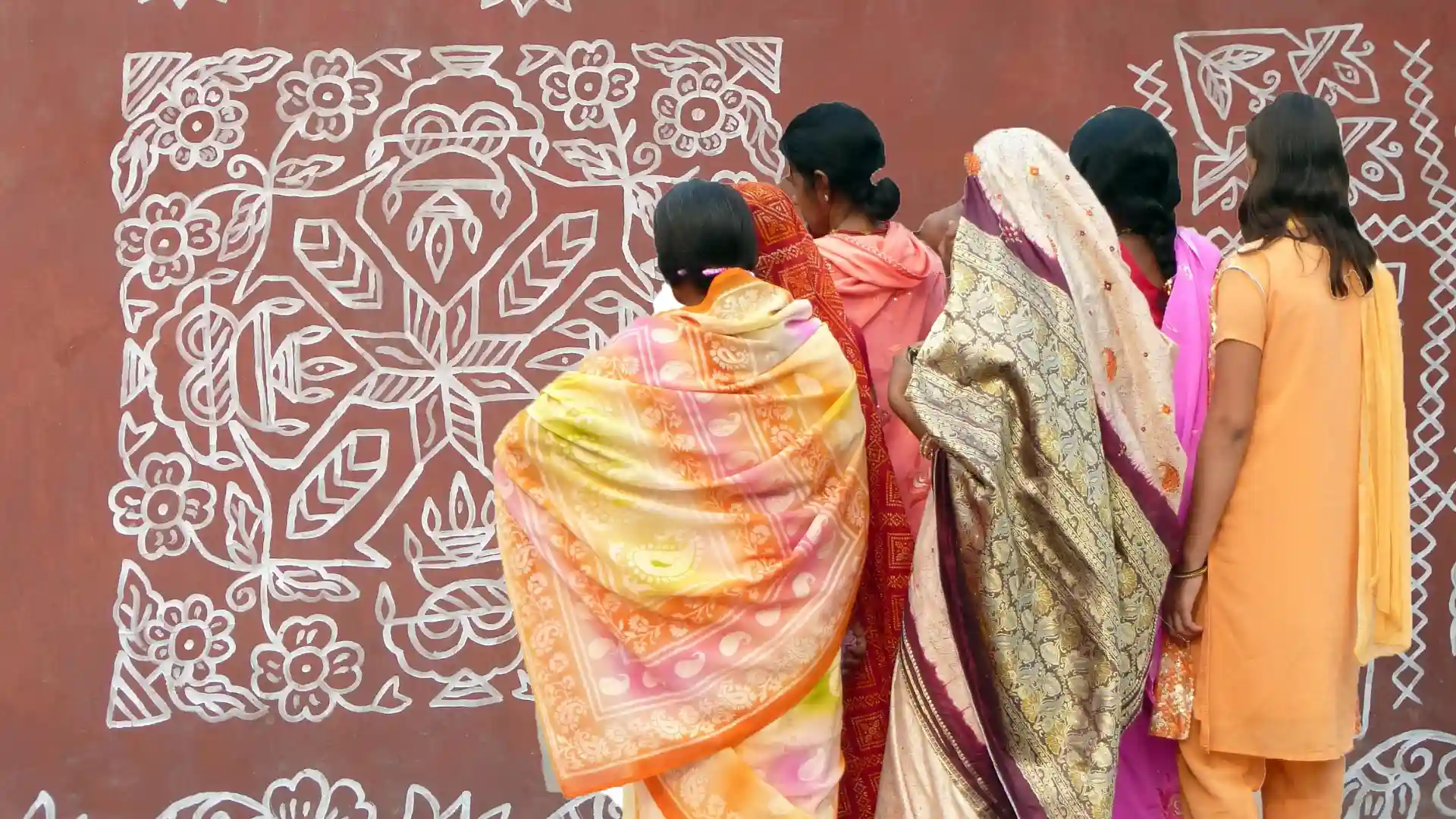 Orissa-Rundreise, Wandmalerei, Mandala